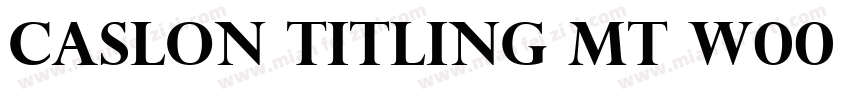 Caslon Titling MT W00 Regular字体转换